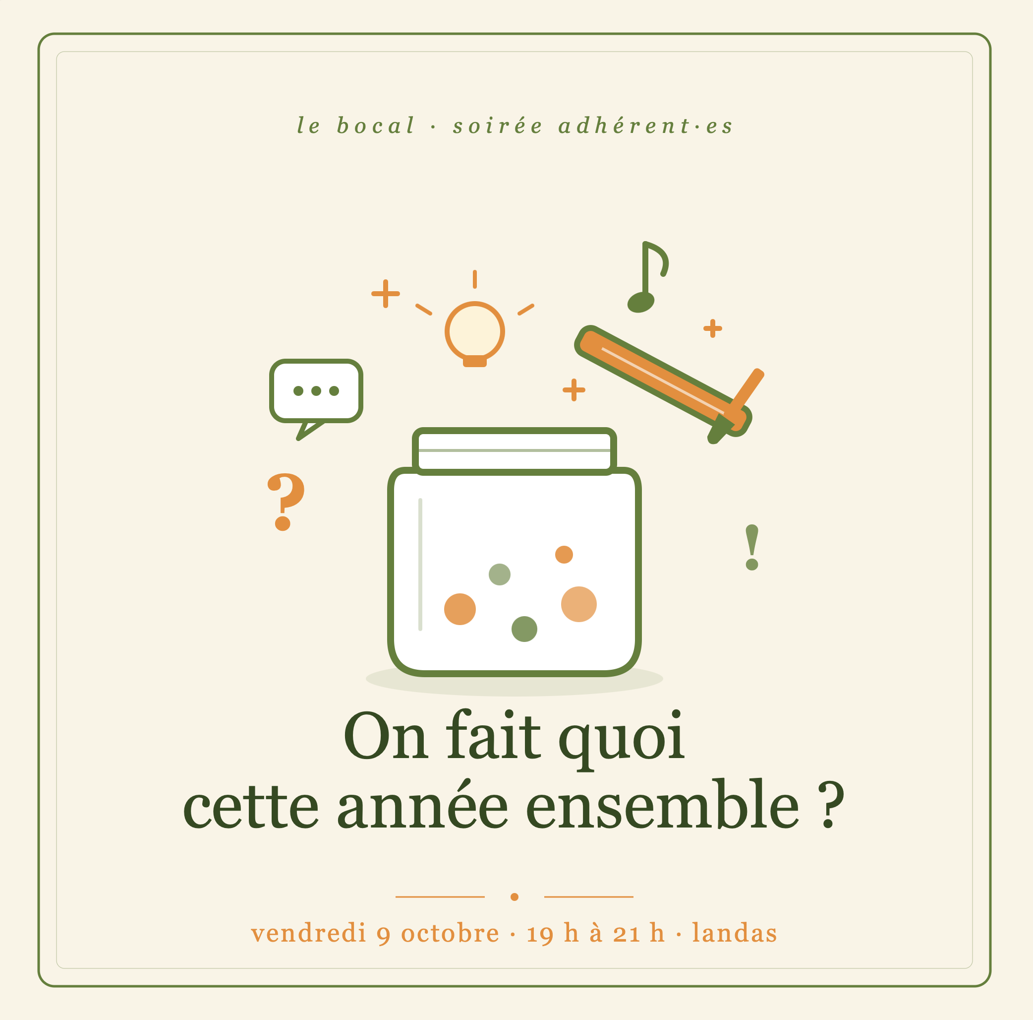 On fait quoi cette année ensemble ? Soirée programmation du Bocal, vendredi 9 octobre